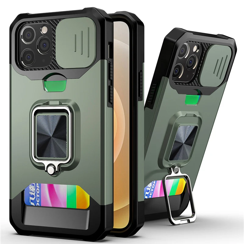 New Style Mobile Phone Case For iPhone 13 11 12 Pro Max XR 7 8 Plus Armor Rugged Ring Holder Card Slot Slide Protection Covers
New Style Mobile Phone Case For iPhone 13 11 12 Pro Max XR 7 8 Plus Armor Rugged Ring Holder Card Slot Slide Protection Covers