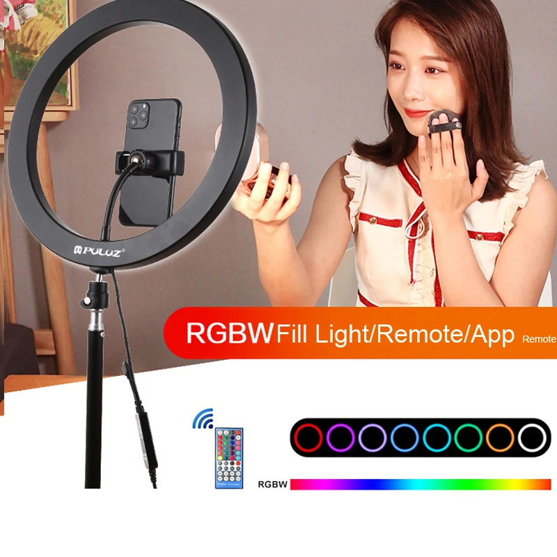 12 inch LED Ring Light Dimmable RGB 1.1m Stannd Tripod For Selfie Photo Vlog Video LED Fill Light Bluetooth With Remote Control
12 inch LED Ring Light Dimmable RGB 1.1m Stannd Tripod For Selfie Photo Vlog Video LED Fill Light Bluetooth With Remote Control