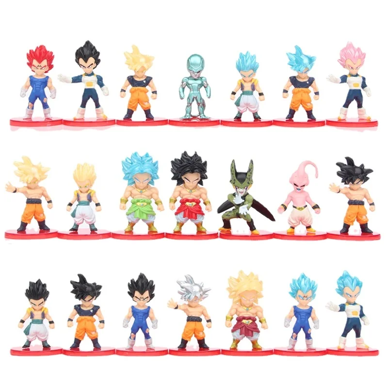Anime Dragon Ball Toy Figures 7-8cm Son Goku Vegeta IV Frieza Majin Buu Suit 21PCS Action Figures PVC Ornaments Model Toy Gift
Anime Dragon Ball Toy Figures 7-8cm Son Goku Vegeta IV Frieza Majin Buu Suit 21PCS Action Figures PVC Ornaments Model Toy Gift