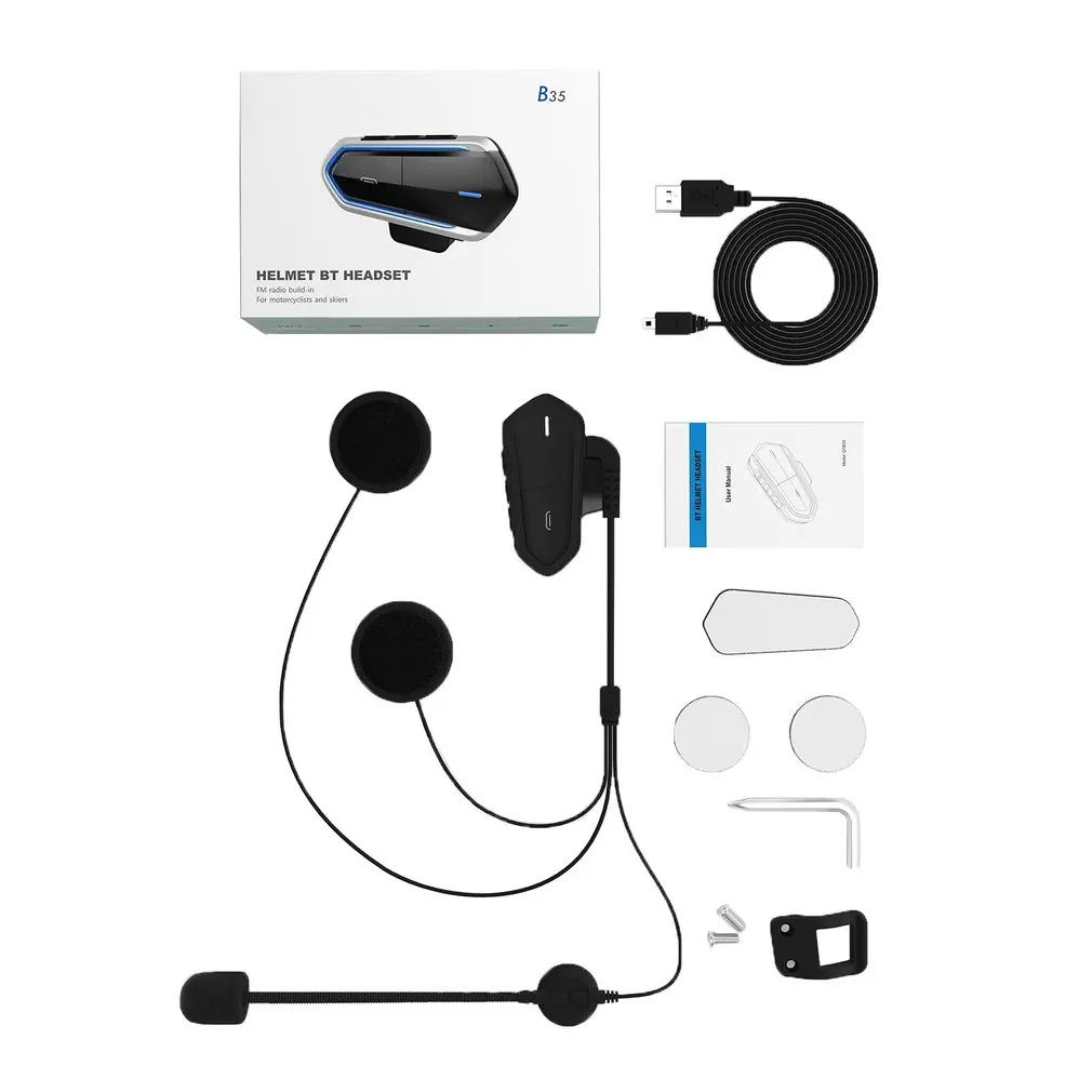 QTB35 Motorcycle Helmet Wireless Headsets Hands-free Kit Stereo Anti-interference Interphone Music Player Earphones
QTB35 Motorcycle Helmet Wireless Headsets Hands-free Kit Stereo Anti-interference Interphone Music Player Earphones