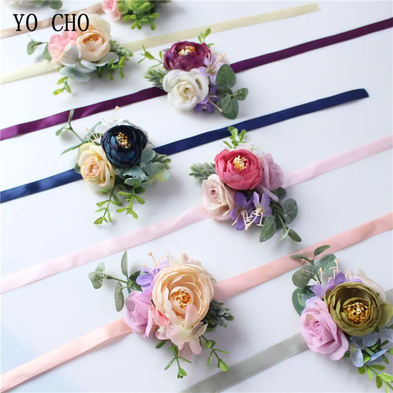 YO CHO Silk Rose Wrist Corsages Quality Groom Boutonniere Dropshipping Wedding Flower Champagne Bride Prom Party Wedding Corsage
YO CHO Silk Rose Wrist Corsages Quality Groom Boutonniere Dropshipping Wedding Flower Champagne Bride Prom Party Wedding Corsage