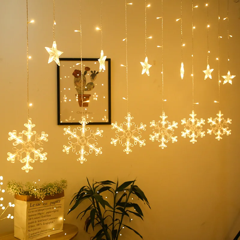 Christmas Garland Snowflake Curtain String Lights Fairy for New Year Holiday Home Window Patio Wedding Party Kerst Decoration
Christmas Garland Snowflake Curtain String Lights Fairy for New Year Holiday Home Window Patio Wedding Party Kerst Decoration
