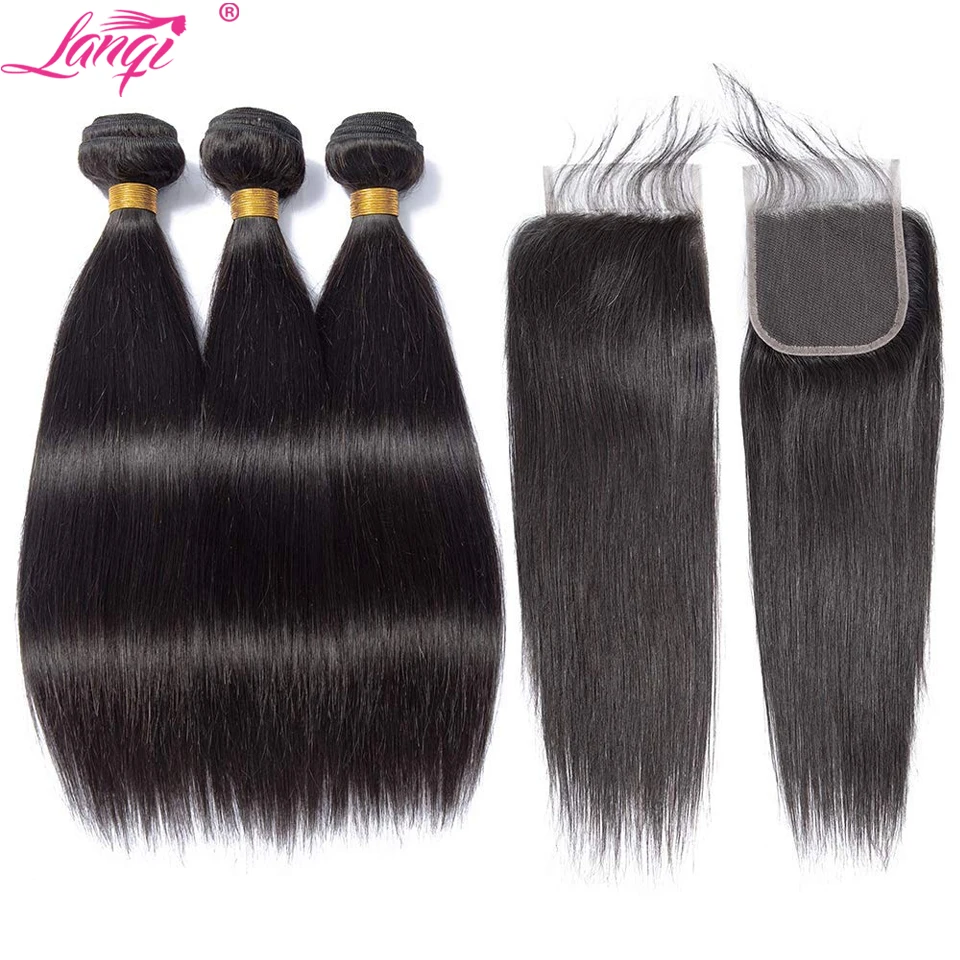 Lanqi Bone Straight 3 Bundles With Closure Human Hair Weave Bundles With Closure Non-Remy Brazilian Hair Bundles With Closure
Lanqi Bone Straight 3 Bundles With Closure Human Hair Weave Bundles With Closure Non-Remy Brazilian Hair Bundles With Closure