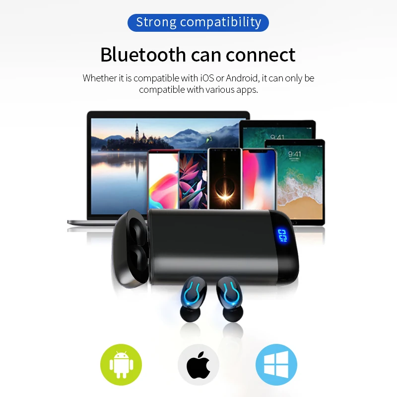 Q66 Wireless V5.0 Bluetooth Earphone HD Stereo Headphone Sports Waterproof Headset With Dual Mic and 6000mAh Battery Charge Case
Q66 Wireless V5.0 Bluetooth Earphone HD Stereo Headphone Sports Waterproof Headset With Dual Mic and 6000mAh Battery Charge Case