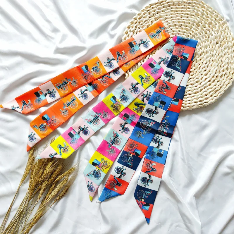 Fashion Women Carriage Three-color Color Matching Printing Design Bag Ribbons 5*100cm Scarfs Office Female Neckerchief 
Fashion Women Carriage Three-color Color Matching Printing Design Bag Ribbons 5*100cm Scarfs Office Female Neckerchief