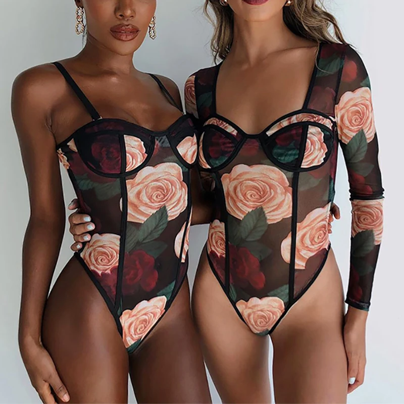 Sexy Mesh Rose Floral Bodysuits Casual Body Top Rompers Women Party Night Club See Through Sheer Jumpsuits Body Femme Streetwear
Sexy Mesh Rose Floral Bodysuits Casual Body Top Rompers Women Party Night Club See Through Sheer Jumpsuits Body Femme Streetwear
