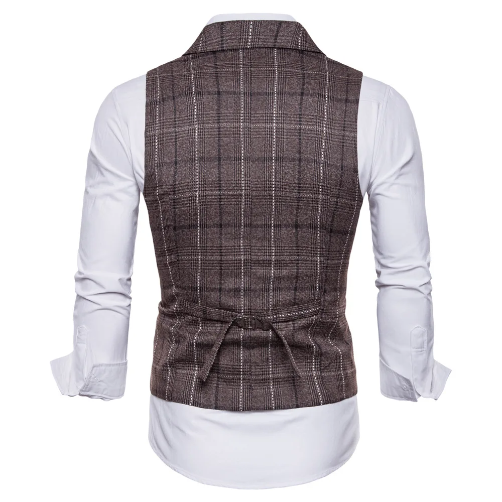 Spring and autumn new European and American style men's suit collar single breasted waistcoat striped business waistcoat men
Spring and autumn new European and American style men's suit collar single breasted waistcoat striped business waistcoat men