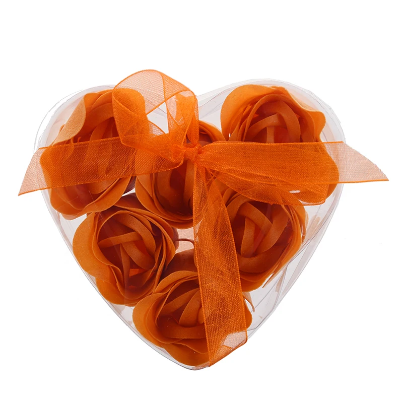

6 шт., ароматические лепестки для мыла в форме сердца оранжевого цвета