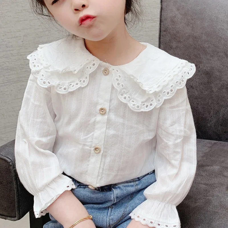 Autumn Children Baby Girls Style Lapel Blouse With Flared Sleeve Cotton Baby Toddler Teen Princess School Girls Blouse 1-8Y
Autumn Children Baby Girls Style Lapel Blouse With Flared Sleeve Cotton Baby Toddler Teen Princess School Girls Blouse 1-8Y