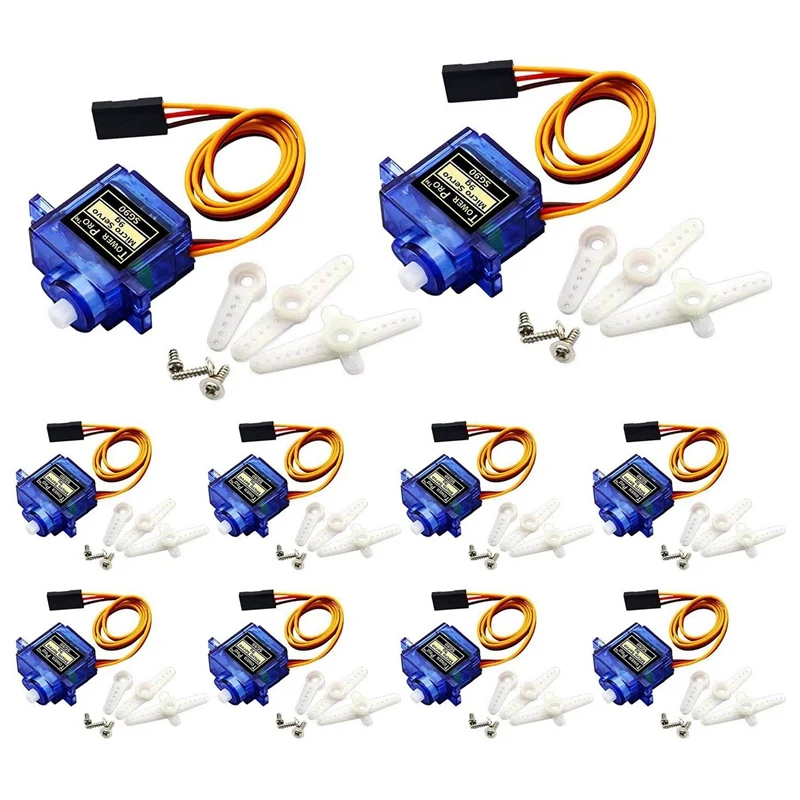 10Pcs SG90 Micro-Servo Motor Mini 9G for Arduino RC Robot Helicopter Airplane Boat Controls
10Pcs SG90 Micro-Servo Motor Mini 9G for Arduino RC Robot Helicopter Airplane Boat Controls