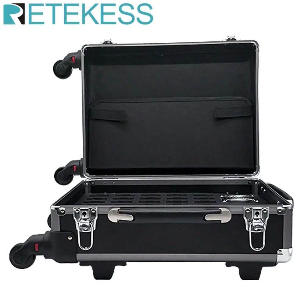 

Retekess Portable 40 Slot Charge Case Storage Box for 2pcs TT105 transmitters and 38pcs TT105 receivers Tour Guide System