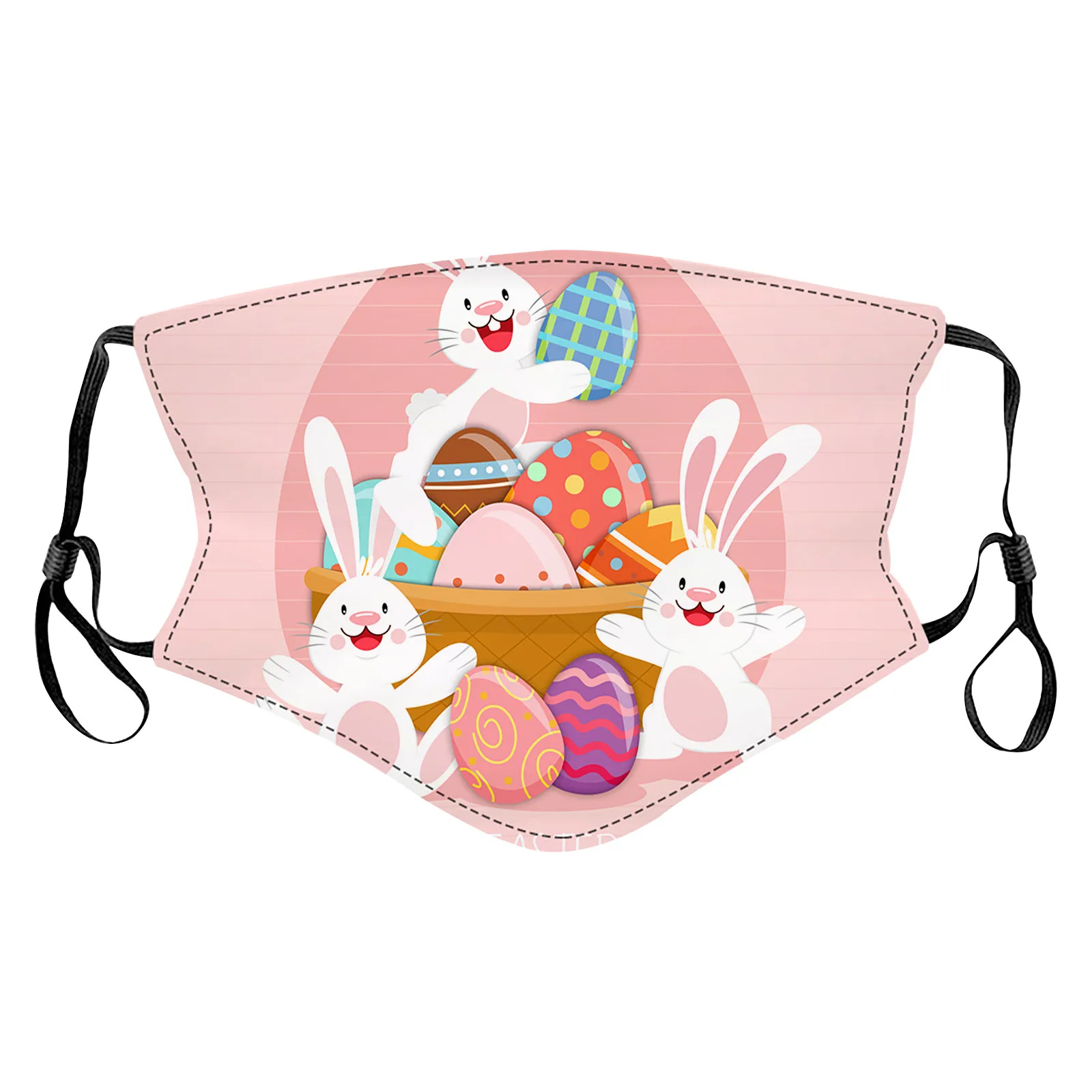 

Fast Delivery Fashion Adult Washable Easter Printing Breathable Masks Easter eggs Bunny Print Mask Face sunscreen Headband 2021
