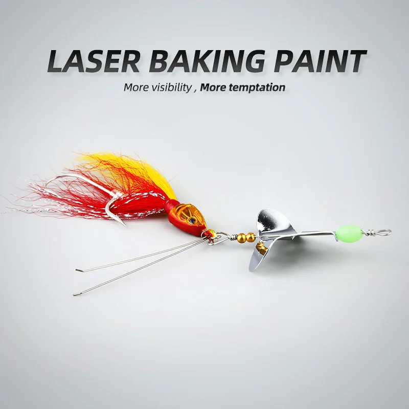 Ardea spinner metal lures for fishing 1pcs 16cm/20g sequins jig skirt beard buzzbait perch bass tackle with two hooks | Спорт и