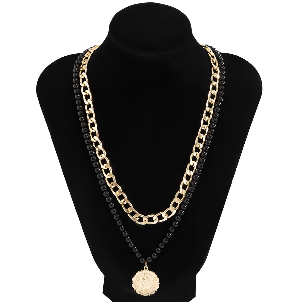 2Pcs/set Fashion Geometric Coin Pendant Necklace Acrylic Beaded Gold Color Chain Necklace For Women Unisex Punk HipHop Jewelry
2Pcs/set Fashion Geometric Coin Pendant Necklace Acrylic Beaded Gold Color Chain Necklace For Women Unisex Punk HipHop Jewelry