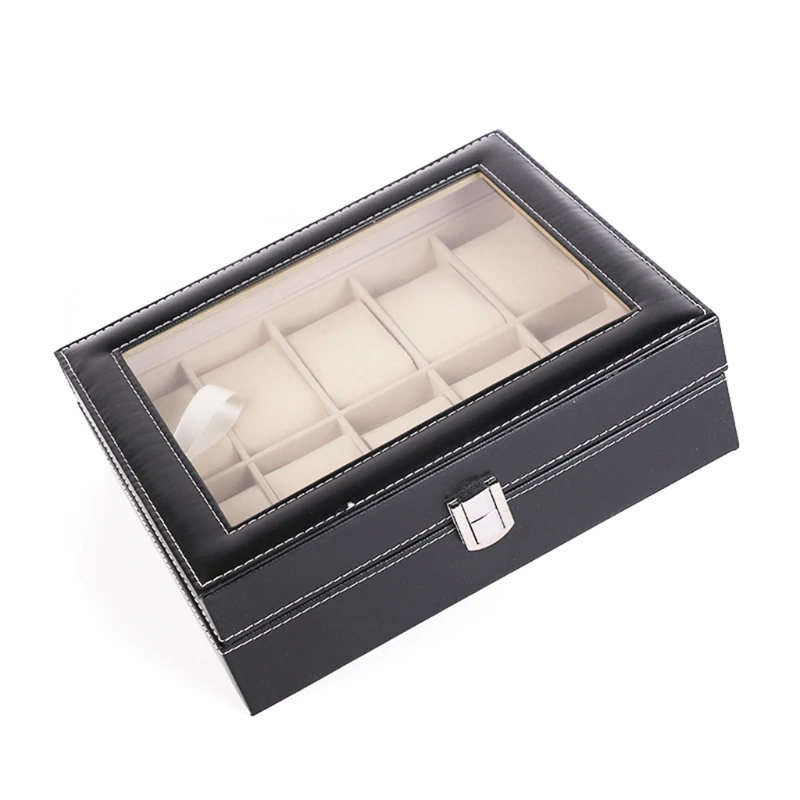 83XF 10 Grids Watch Box PU Leather Watches Display Case Jewelry Organizer with Lock
83XF 10 Grids Watch Box PU Leather Watches Display Case Jewelry Organizer with Lock
