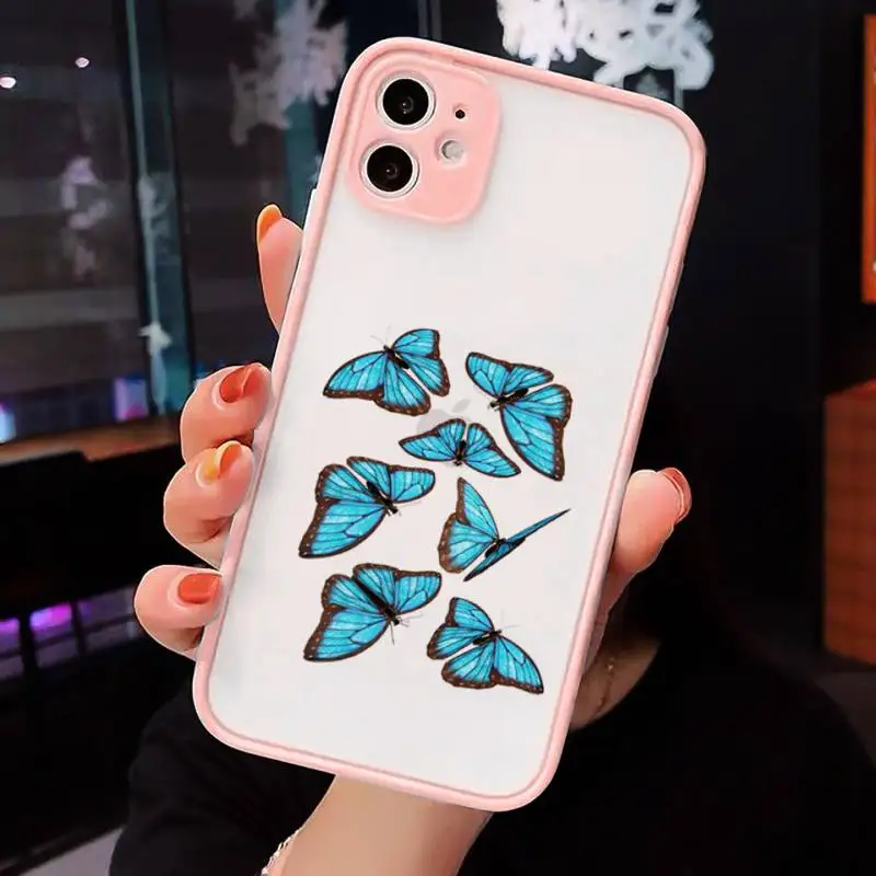 Blue Butterfly Phone Case matte transparent For Pink iPhone 7 8 x xs xr 11 12 pro plus max mini Clear Funda
Blue Butterfly Phone Case matte transparent For Pink iPhone 7 8 x xs xr 11 12 pro plus max mini Clear Funda