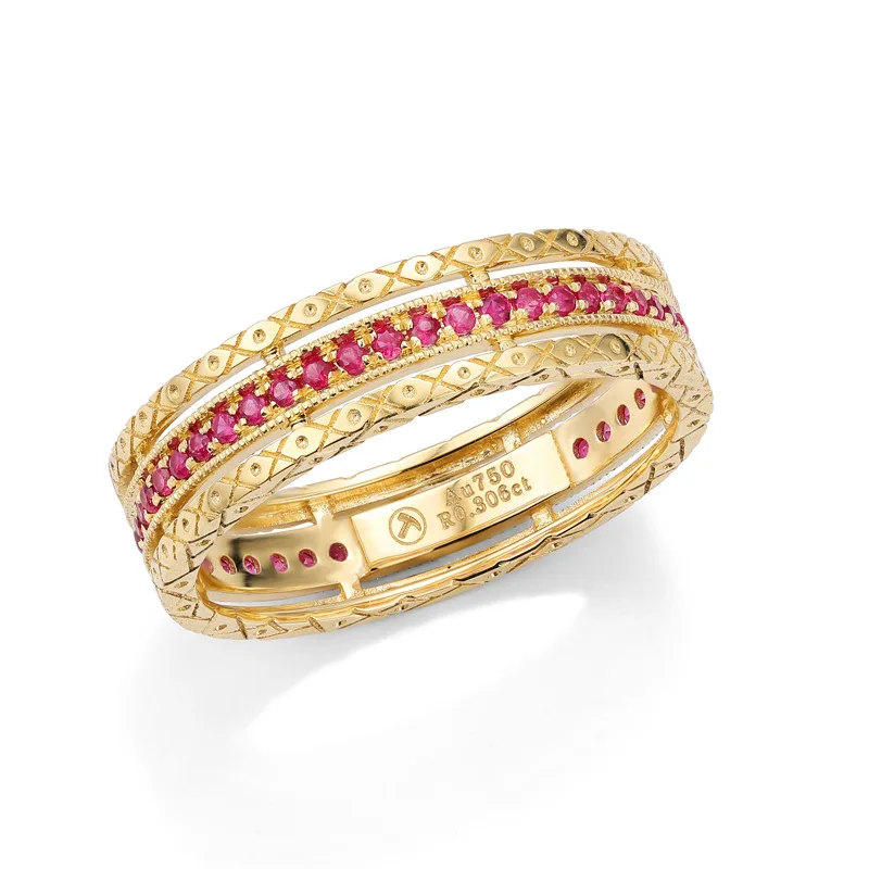 

Новые роскошные кольца в стиле барокко с рубином/Сапфиром/бриллиантом 18K из натурального золота AU750 для женщин Высококлассные Винтажные Юве...