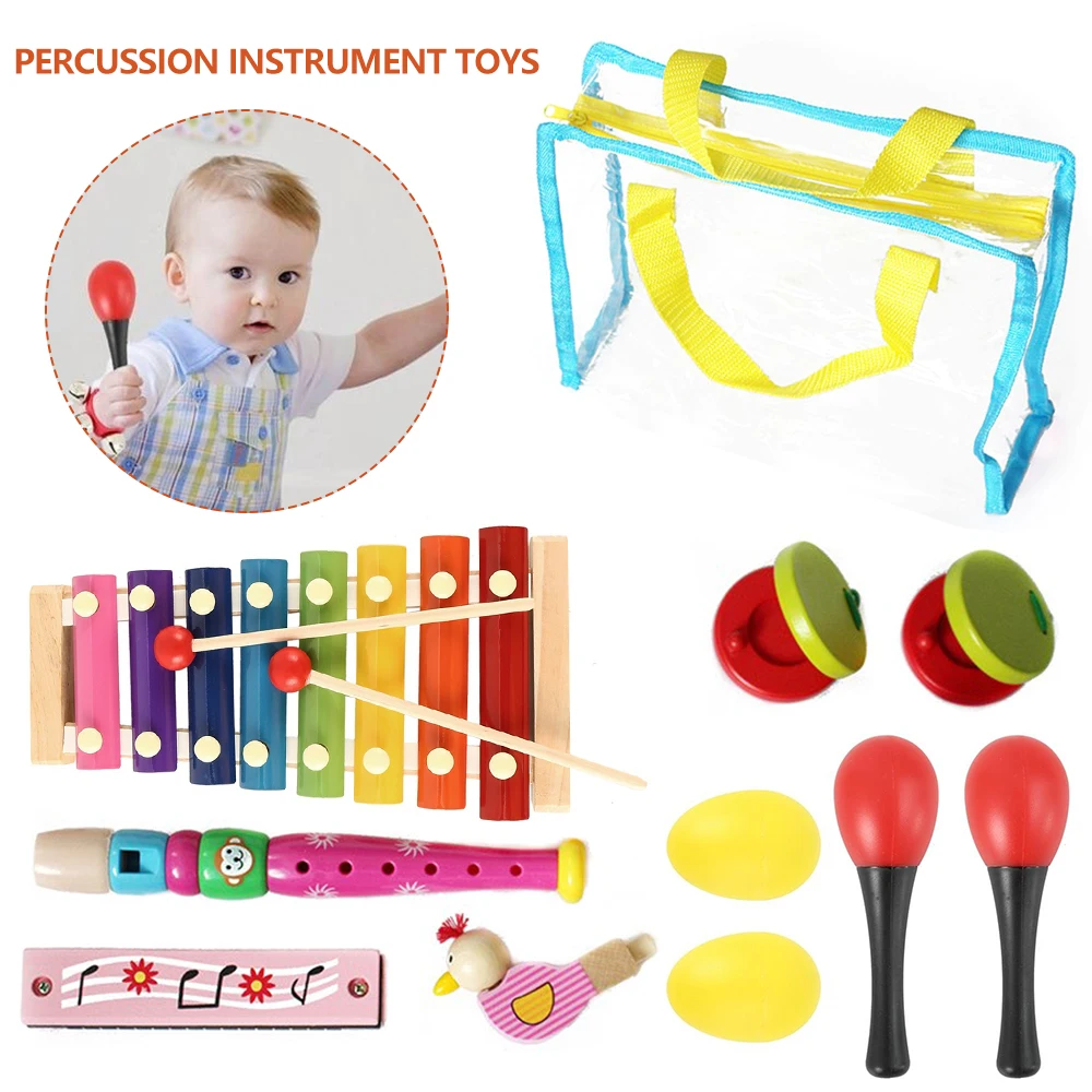 Toddler Musical Instruments Wooden Music Percussion Set Kids Preschool Educational Toy 
Toddler Musical Instruments Wooden Music Percussion Set Kids Preschool Educational Toy