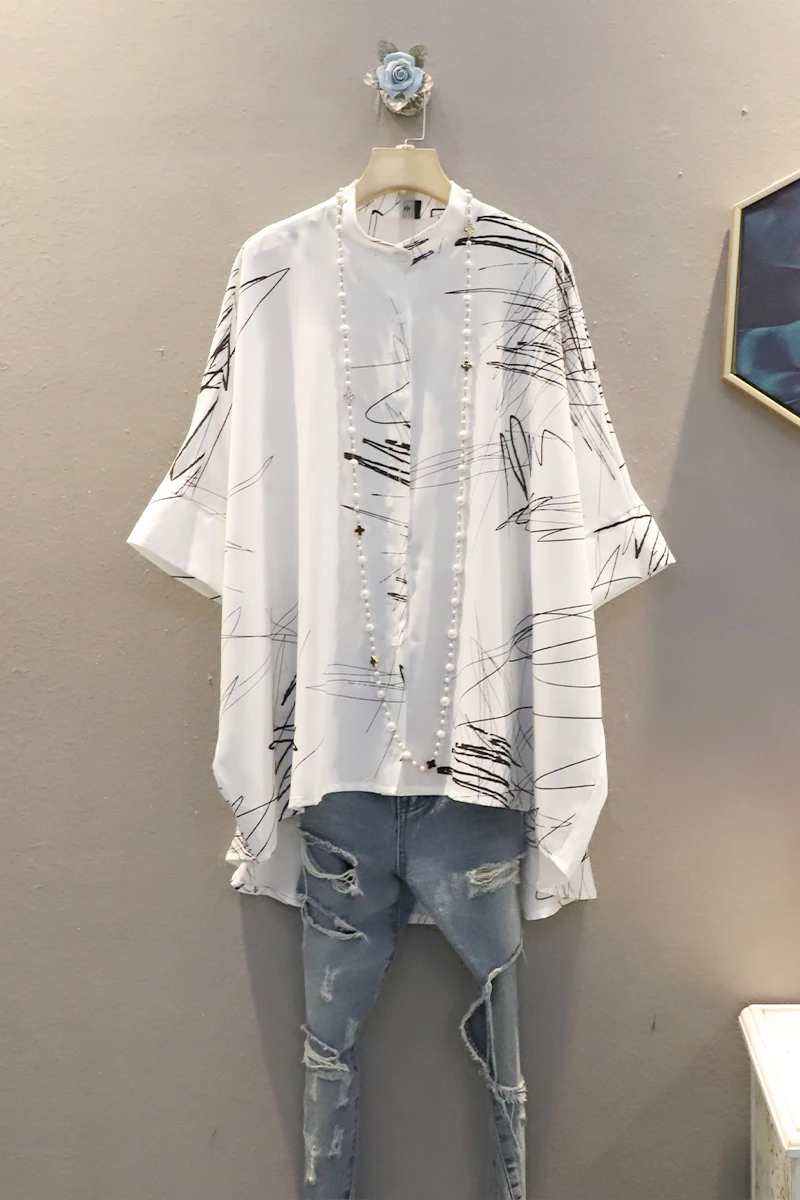 QING MO Loose Fit Women Casual Blouse 2021 Women Printed Blouse Female Black White Irregular Blouse ZQY6805
QING MO Loose Fit Women Casual Blouse 2021 Women Printed Blouse Female Black White Irregular Blouse ZQY6805