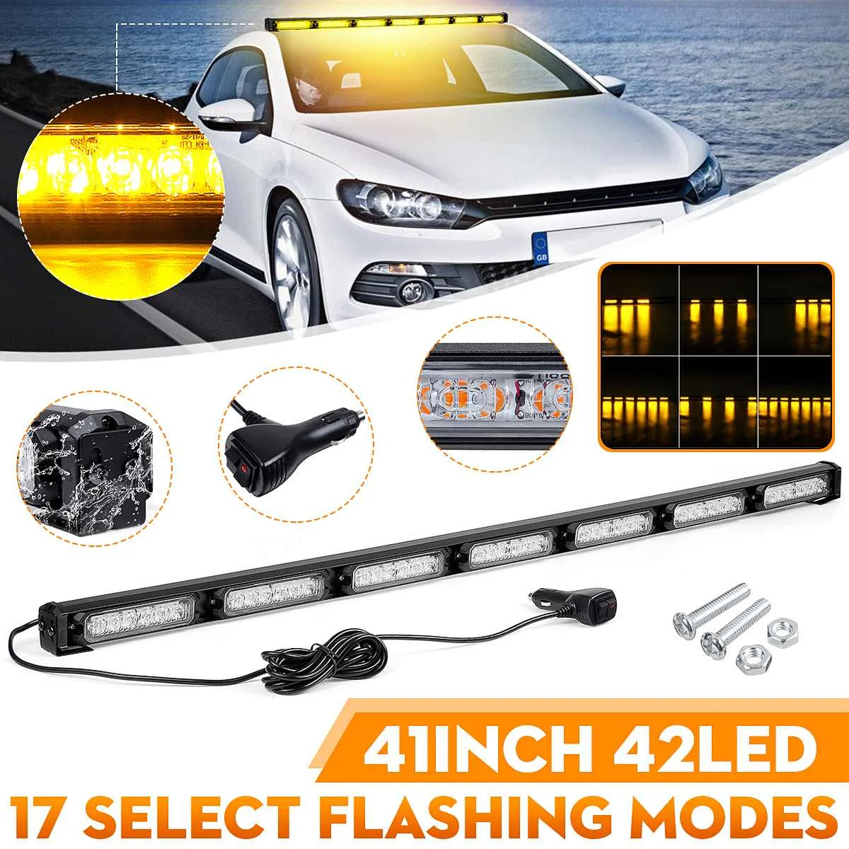 41" LED Car Truck Strobe Light Bar Flashing Emergency Light Warning lights Signal Lamp Bus Caravan Offroad Camper ATV 12V 24V
41" LED Car Truck Strobe Light Bar Flashing Emergency Light Warning lights Signal Lamp Bus Caravan Offroad Camper ATV 12V 24V