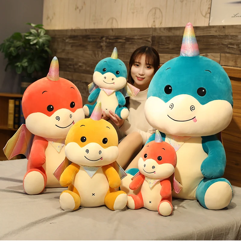 Hot Huggable Cartoon Anime Unicorn Flying Dragon Stuffed Animal Plush Toy Tall Dinosaur Doll Child Birthday Gift | Игрушки и хобби