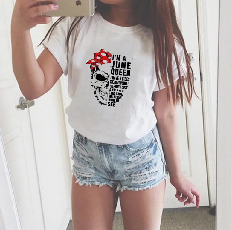 I'M A JUNE QUEEN Letter Skull Print T Shirt Women Short Sleeve O Neck Loose Tshirt 2020 Summer Girls Causal Tee Shirt Tops
I'M A JUNE QUEEN Letter Skull Print T Shirt Women Short Sleeve O Neck Loose Tshirt 2020 Summer Girls Causal Tee Shirt Tops
