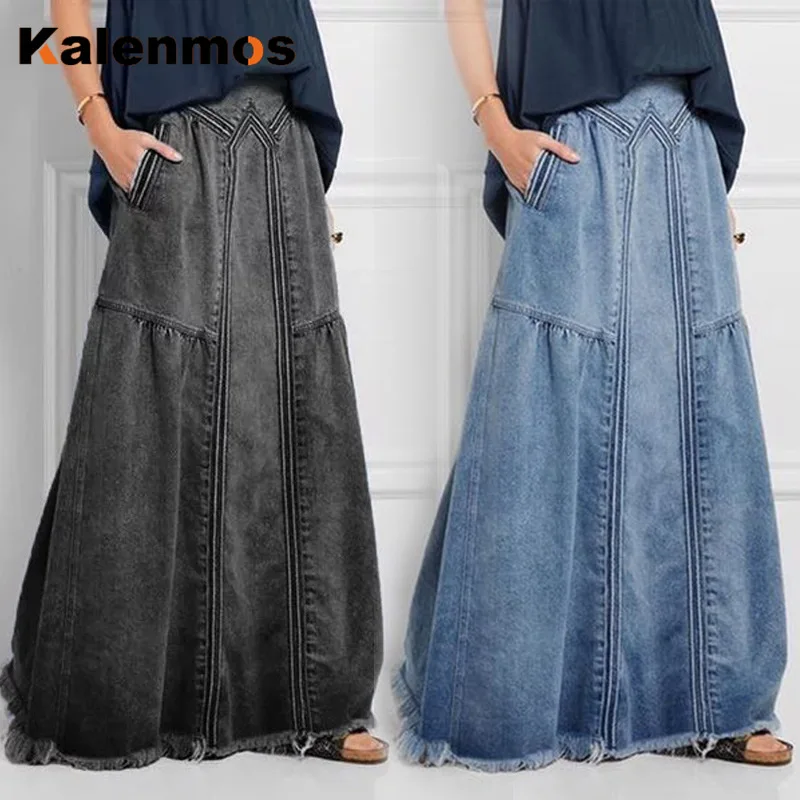 Long Skirt Jeans Women KALENMOS Denim Stretch Vintage Loose Slim Fit Blue Club Streetwear Cotton Sexy Harajuku Skirts Plus Size
Long Skirt Jeans Women KALENMOS Denim Stretch Vintage Loose Slim Fit Blue Club Streetwear Cotton Sexy Harajuku Skirts Plus Size