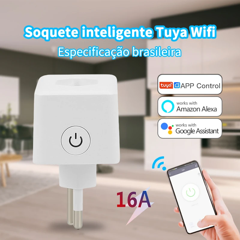 10/16A WiFi Tuya Smart Socket 110-240V Brazil Standard Smart Socket Tuya Smart Life APP Work For Google Home Alexa Voice
10/16A WiFi Tuya Smart Socket 110-240V Brazil Standard Smart Socket Tuya Smart Life APP Work For Google Home Alexa Voice