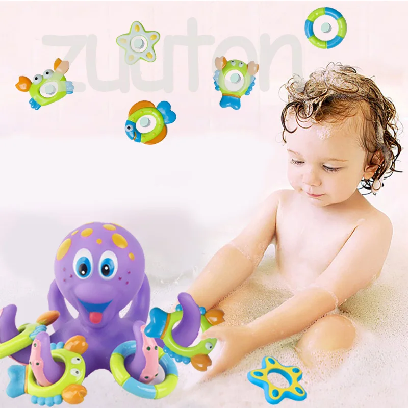 Плавающий фиолетовый Осьминог игрушка для ванны с 5 аксессуарами кольца для детского душа интерактивный Забавный Краб Рыба для ванны Обучающие Детские игрушки
Плавающий фиолетовый Осьминог игрушка для ванны с 5 аксессуарами кольца для детского душа интерактивный Забавный Краб Рыба для ванны Обучающие Детские игрушки