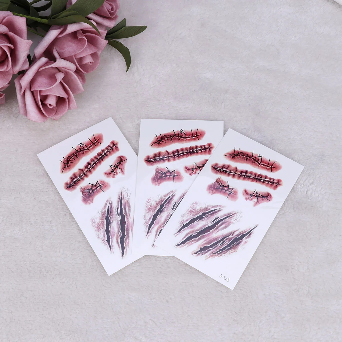 3pcs Horror Wounds Bloody Scar Temporary Tattoos Waterproof Makeup Stickers for Party Prop Cosplay Accessory (S-165)
3pcs Horror Wounds Bloody Scar Temporary Tattoos Waterproof Makeup Stickers for Party Prop Cosplay Accessory (S-165)