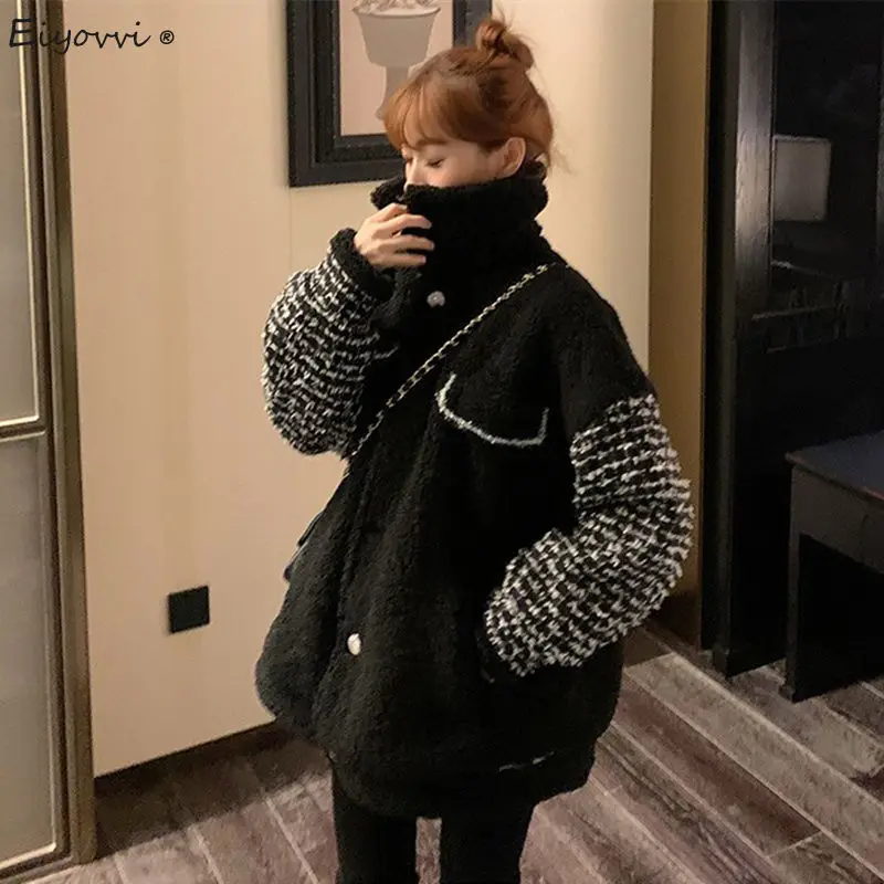 Thickened Elegant Woolen Lamb Wool Coat Women's Autumn Winter Korean Loose Cashmere Black Slim Coat Basic Jackets Fashion Parka
Thickened Elegant Woolen Lamb Wool Coat Women's Autumn Winter Korean Loose Cashmere Black Slim Coat Basic Jackets Fashion Parka