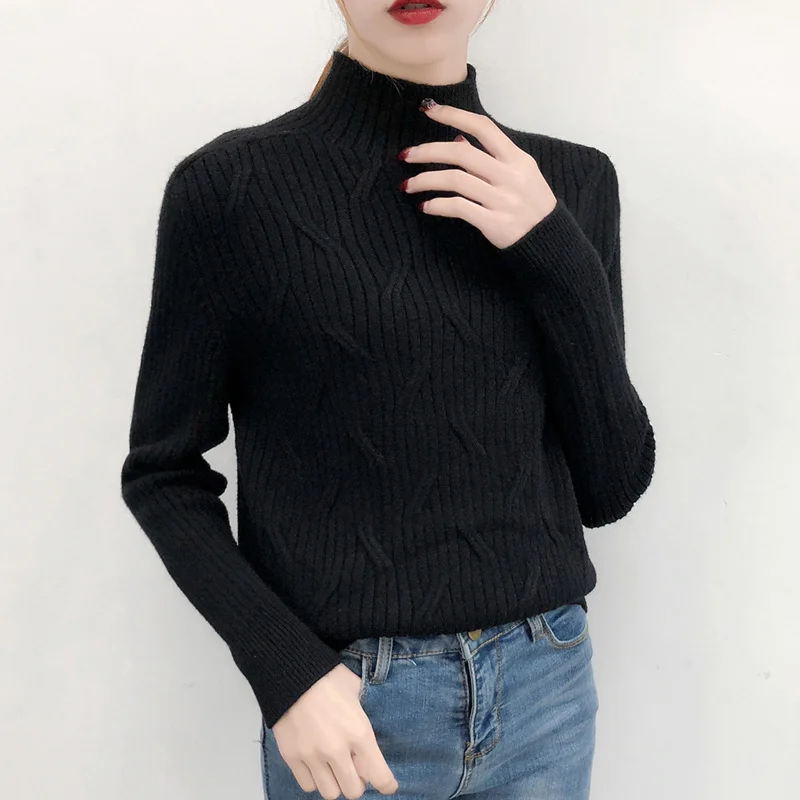 Pullovers Women 2020 Thicker Turtleneck Solid Colour Womens Loose All-match Simple Trendy Tops Pullover Elegant Leisure Chic 
Pullovers Women 2020 Thicker Turtleneck Solid Colour Womens Loose All-match Simple Trendy Tops Pullover Elegant Leisure Chic