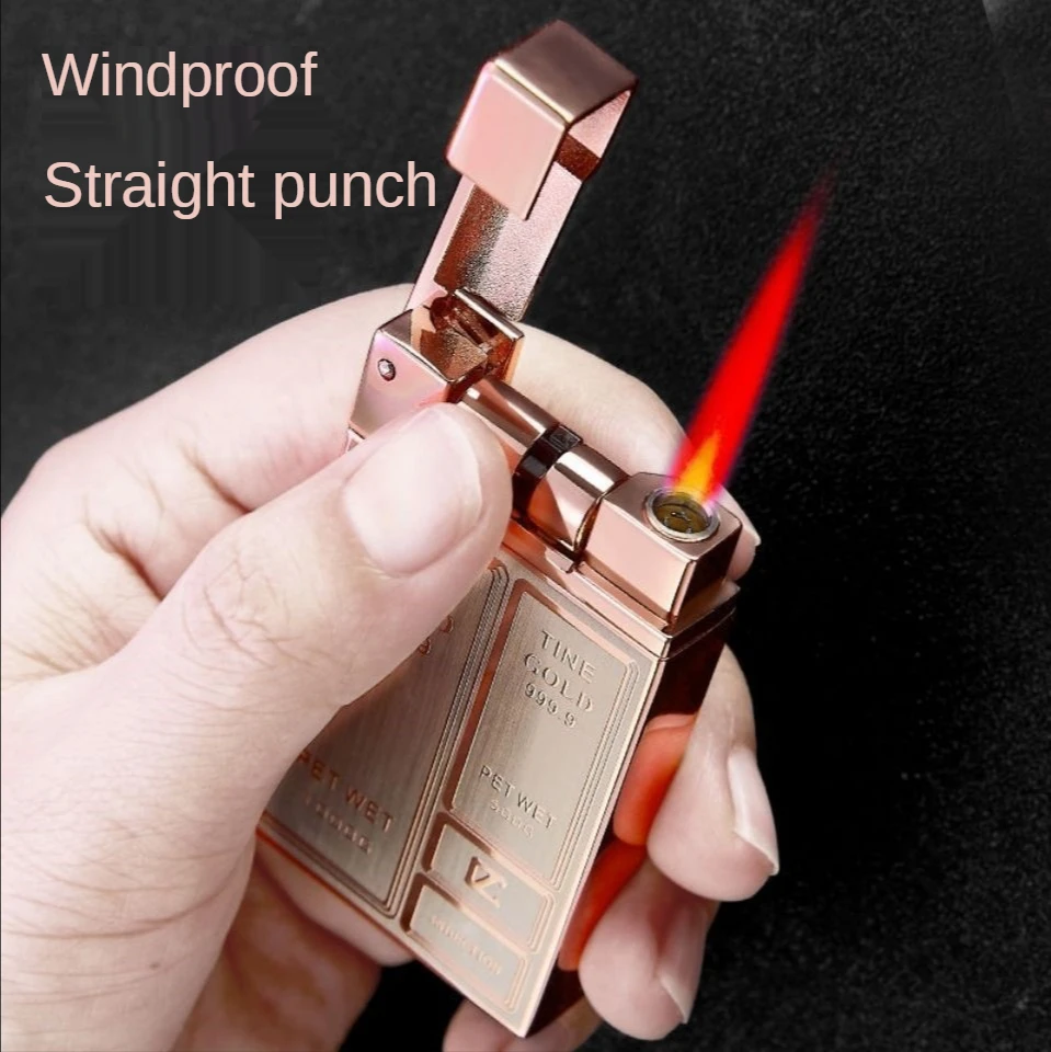 Double-Plated Inflatable Wind-Resistant Induction Lighter Gold Bars Pulley Lighter Trill Same Paragraph
Double-Plated Inflatable Wind-Resistant Induction Lighter Gold Bars Pulley Lighter Trill Same Paragraph