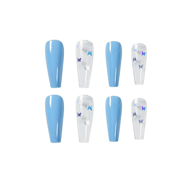2021 ins latest popular sky blue powder laser butterfly wearing manicure finished manicure patch false nail patch
2021 ins latest popular sky blue powder laser butterfly wearing manicure finished manicure patch false nail patch