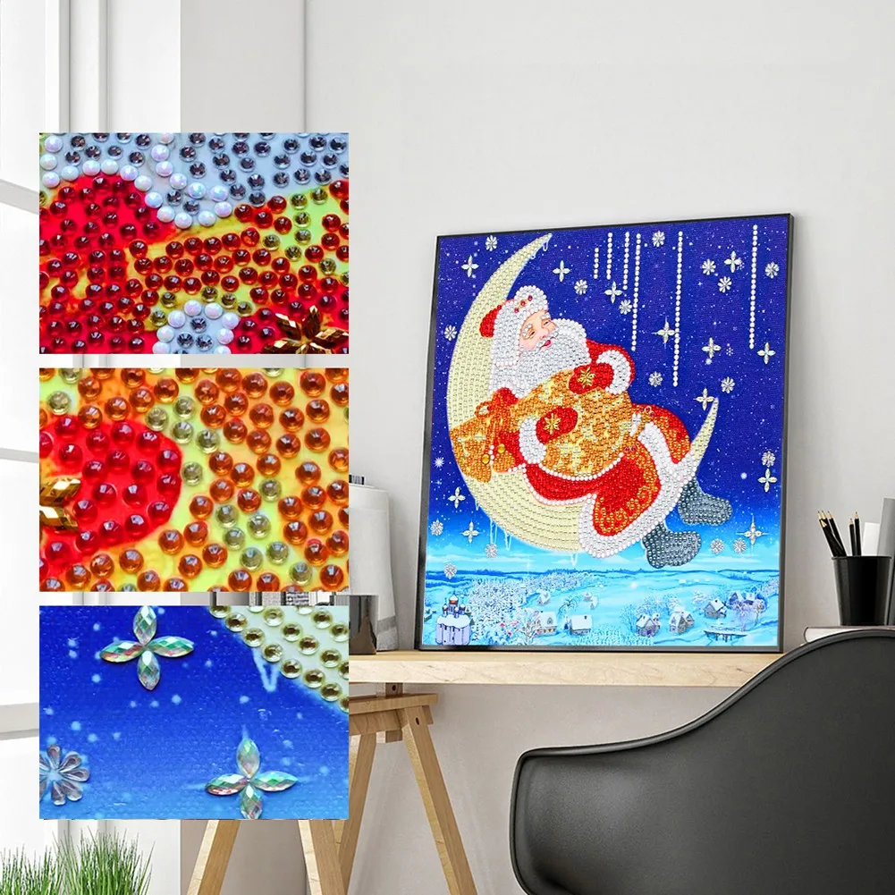 30 *30cm DIY 5D SpotDrill Diamond Painting Moon Santa Kit Diamond Embroidery Hanging Christmas Flower Wreath Kit Home Decor
30 *30cm DIY 5D SpotDrill Diamond Painting Moon Santa Kit Diamond Embroidery Hanging Christmas Flower Wreath Kit Home Decor