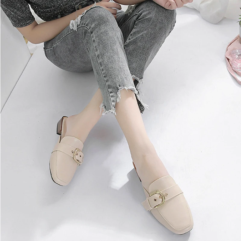 Holiday Vacation Summer Woman Slides Thick Heel Belt Buckle Fashion Shoes
Holiday Vacation Summer Woman Slides Thick Heel Belt Buckle Fashion Shoes
