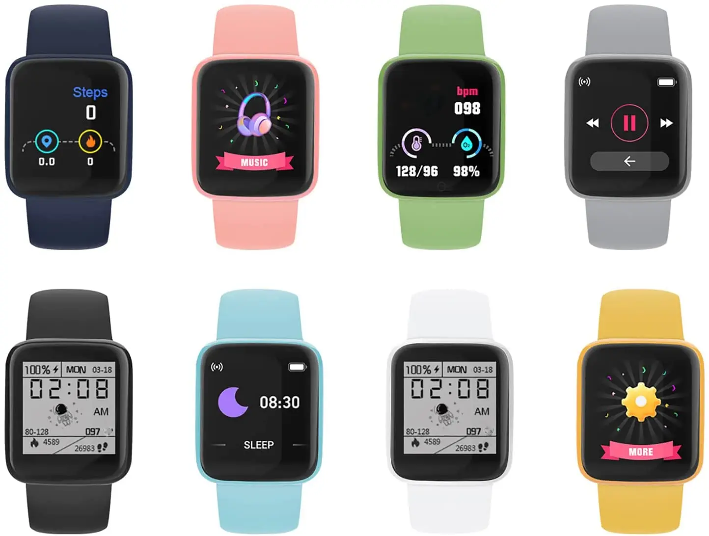 Smart Watch - Sleep Fitness Waterproof Watch - 1.44 Inch HD Touch Screen USB Smart Bracelet - Can Monitor Steps, Calories,
Smart Watch - Sleep Fitness Waterproof Watch - 1.44 Inch HD Touch Screen USB Smart Bracelet - Can Monitor Steps, Calories,