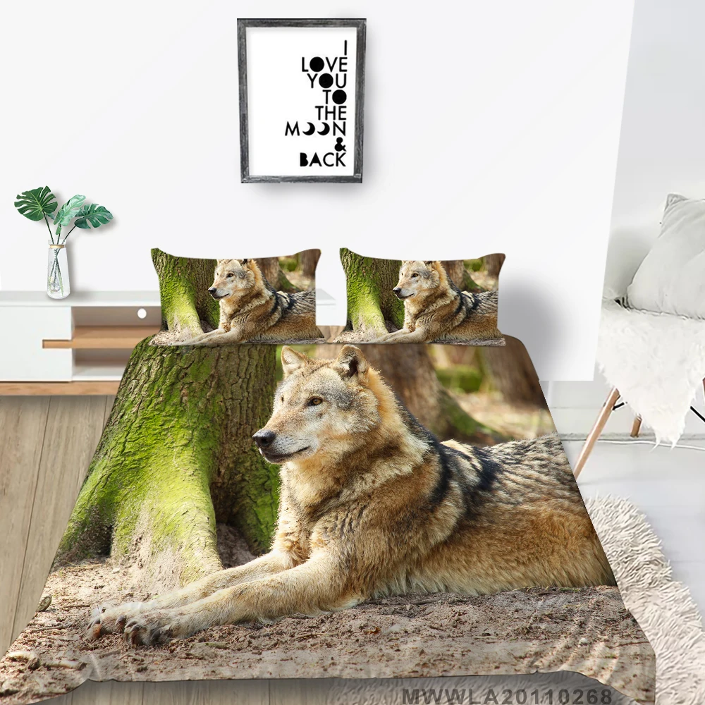 Elegant Wolf Bedding Set Twin Warm Color 3D Duvet Cover Lifelike King Queen Single Double Full Fashion Bed Set Animal
Elegant Wolf Bedding Set Twin Warm Color 3D Duvet Cover Lifelike King Queen Single Double Full Fashion Bed Set Animal