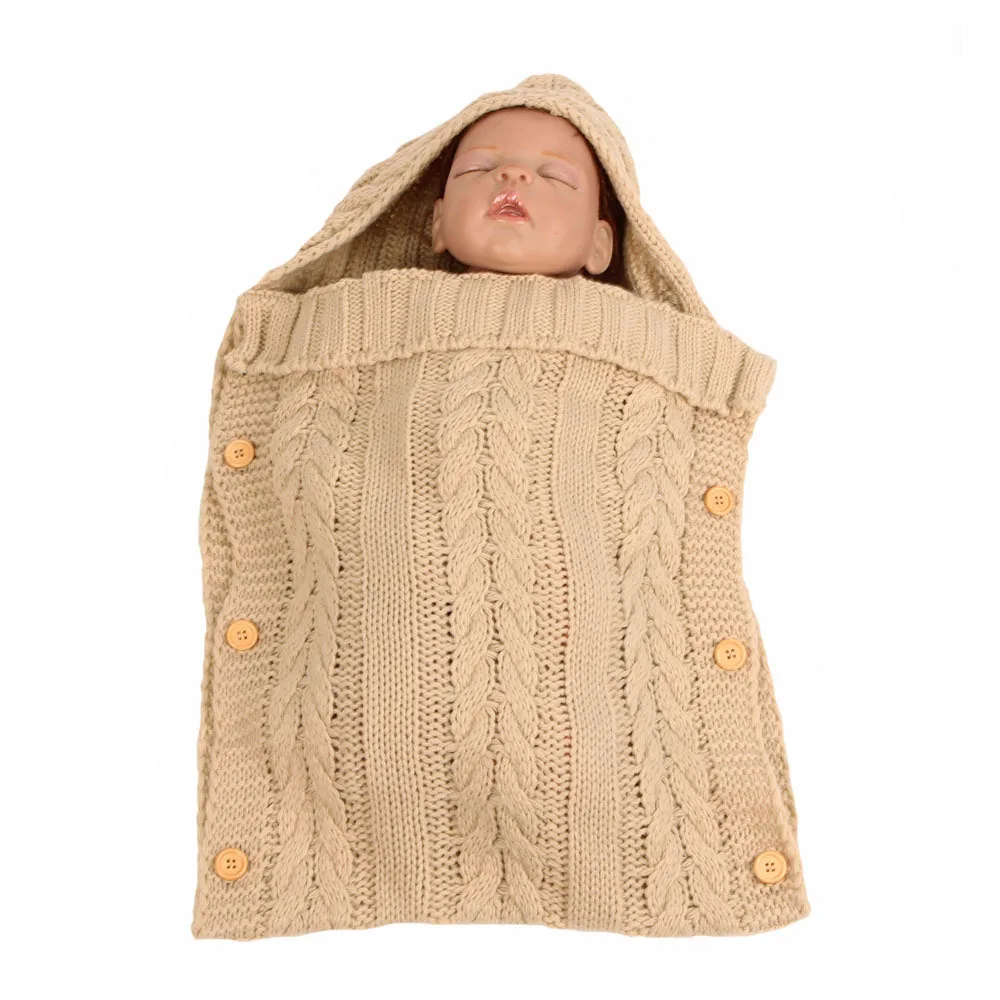 

Детское одеяло для маленьких мальчиков и девочек, вязаные крючком пеленки, спальные мешки, зимние теплые спальные мешки с капюшоном для мал...