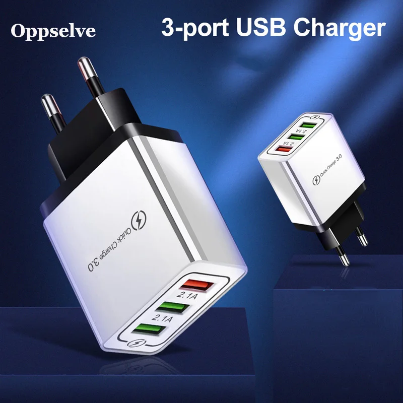 Oppselve 3 USB Charger Quick Charge Fast USB Wall Charger Portable Mobile Charger QC 3.0 Adapter for Xiaomi iPhone 11 Huawei P30
Oppselve 3 USB Charger Quick Charge Fast USB Wall Charger Portable Mobile Charger QC 3.0 Adapter for Xiaomi iPhone 11 Huawei P30