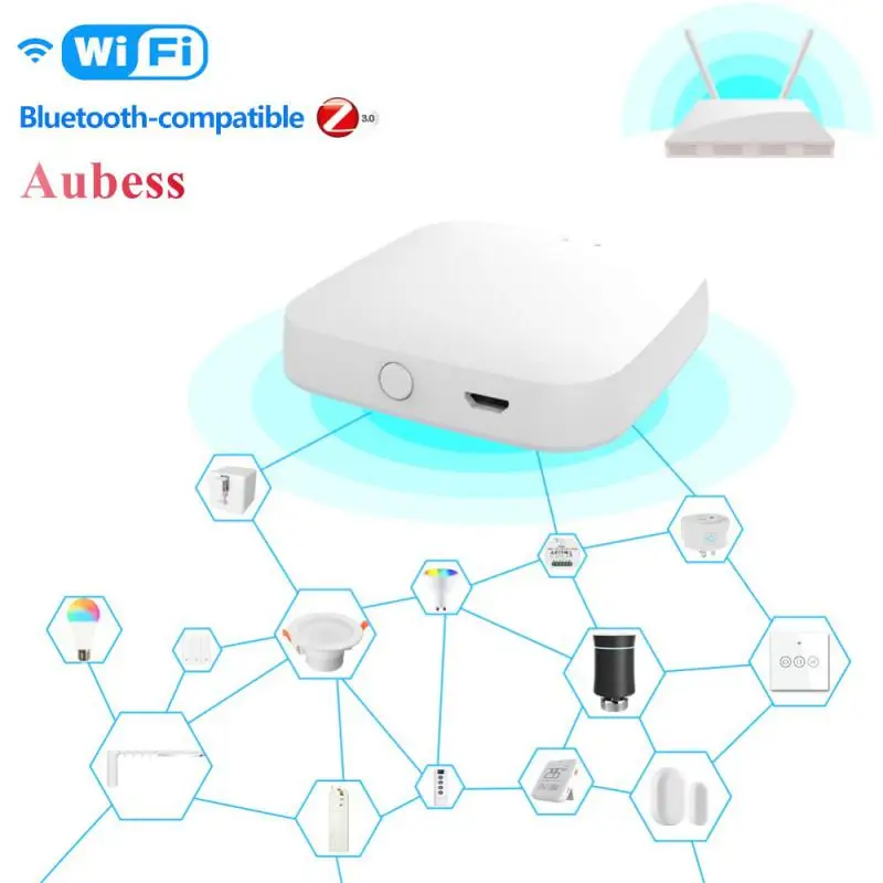 Aubess Tuya ZigBee Smart Gateway Multi-mode ZigBee Bluetooth Mesh Hub Work With Tuya Smart Life App Voice Control Via GoogleHome
Aubess Tuya ZigBee Smart Gateway Multi-mode ZigBee Bluetooth Mesh Hub Work With Tuya Smart Life App Voice Control Via GoogleHome