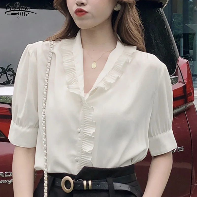Blusas Casual Blouse Women Plus Size Short Sleeve Chiffon Shirt V-neck French Fashion Ruffle Women Top Cardigan Clothing 10021
Blusas Casual Blouse Women Plus Size Short Sleeve Chiffon Shirt V-neck French Fashion Ruffle Women Top Cardigan Clothing 10021