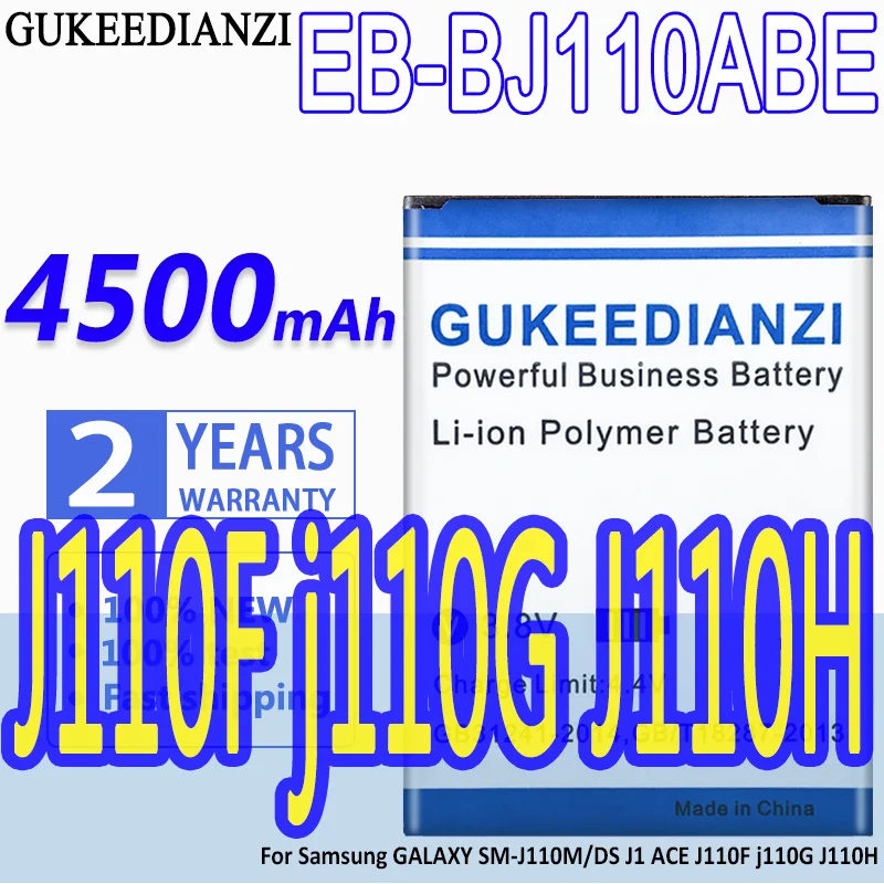 High Capacity GUKEEDIANZI Battery EB-BJ110ABE 4500mAh For Samsung GALAXY SM-J110M/DS J1 ACE J110F j110G J110H
High Capacity GUKEEDIANZI Battery EB-BJ110ABE 4500mAh For Samsung GALAXY SM-J110M/DS J1 ACE J110F j110G J110H