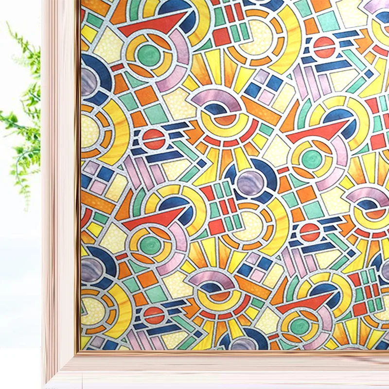 Painted Circle Stained Vinyl Window Stickers Static Privacy Clings No Glue Anti UV Window Film Heat Blocking Opaque Glass Film
Painted Circle Stained Vinyl Window Stickers Static Privacy Clings No Glue Anti UV Window Film Heat Blocking Opaque Glass Film
