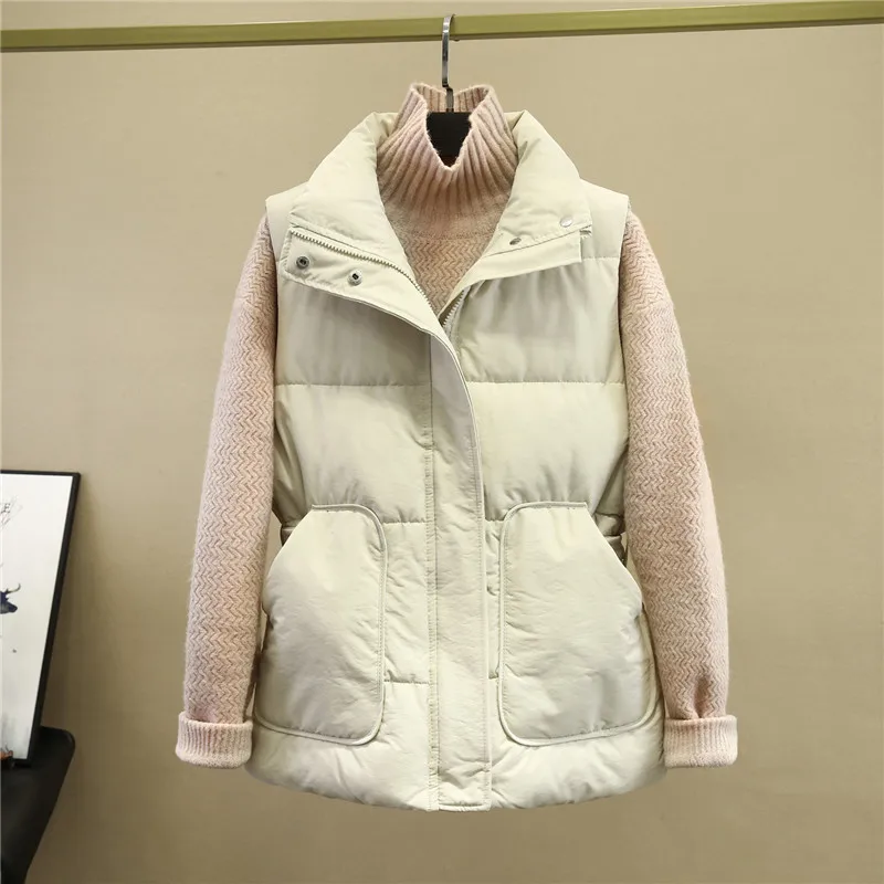 New 2021 Spring Autumn Women Jackets Vest Quilted Parkas High-Quality Lace Up Oversize Sleeveless Coat Black Vest
New 2021 Spring Autumn Women Jackets Vest Quilted Parkas High-Quality Lace Up Oversize Sleeveless Coat Black Vest