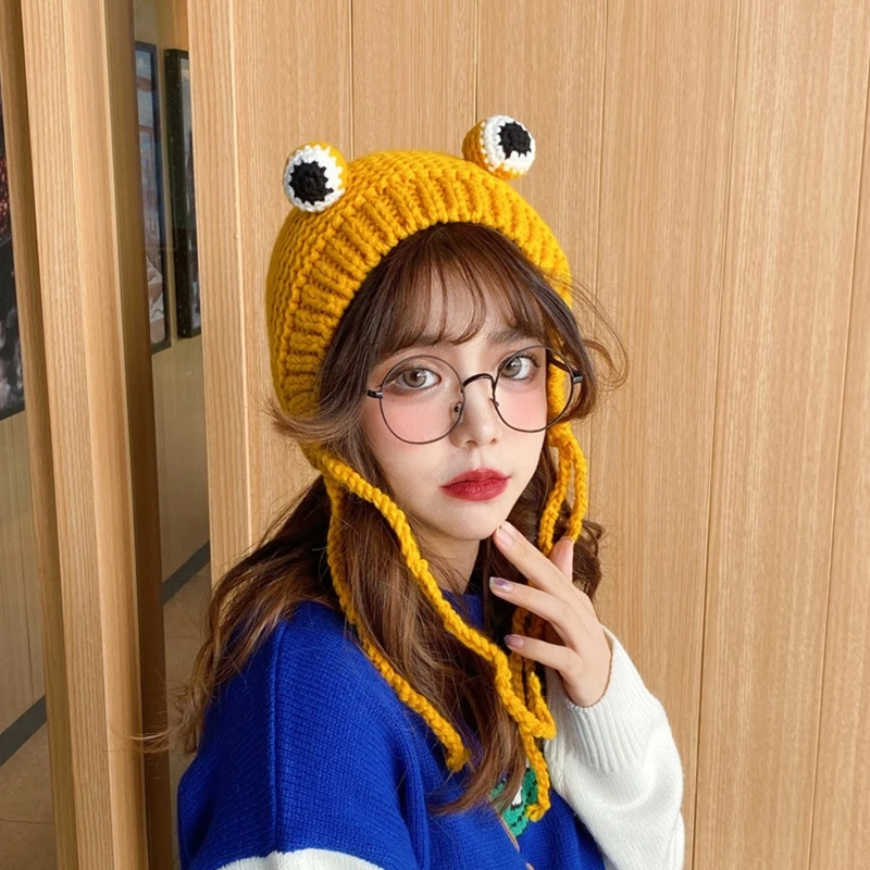 Женская зимняя массивная шлейф, милые Мультяшные животные, глаза лягушки, однотонные уличные ветрозащитные шапочки, облегающая шапка Ea
Женская зимняя массивная шлейф, милые Мультяшные животные, глаза лягушки, однотонные уличные ветрозащитные шапочки, облегающая шапка Ea