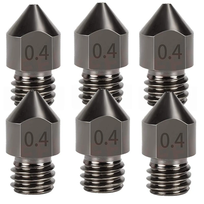 6Pcs MK8 Hardened Steel Tool High Temperature Pointed Wear Resistant Nozzles 0.4 mm 3D Printer Compatible with Makerbo
6Pcs MK8 Hardened Steel Tool High Temperature Pointed Wear Resistant Nozzles 0.4 mm 3D Printer Compatible with Makerbo