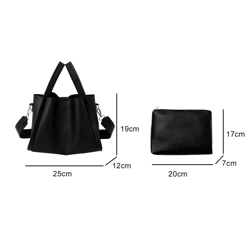 2021 Fashion Women Solid Color PU Leather Shoulder Bags Large Capacity Tote Bags Female Travel Bag Crossbody 2pcs Composite Set
2021 Fashion Women Solid Color PU Leather Shoulder Bags Large Capacity Tote Bags Female Travel Bag Crossbody 2pcs Composite Set