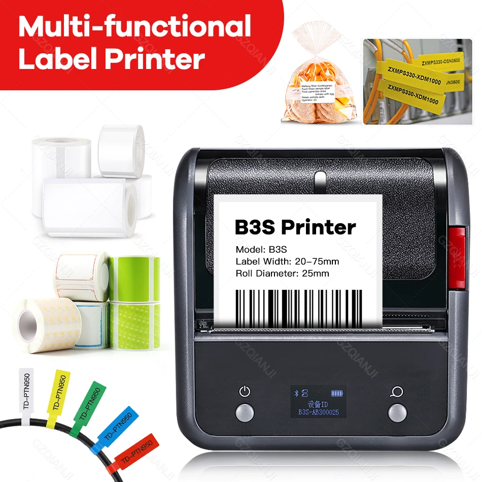 NIIMBOT B3S Mini Portable 20-80mm Thermal Label Printer BT Sticker Machine Price Tag Jewelry Label Printer for iOS Android Phone
NIIMBOT B3S Mini Portable 20-80mm Thermal Label Printer BT Sticker Machine Price Tag Jewelry Label Printer for iOS Android Phone