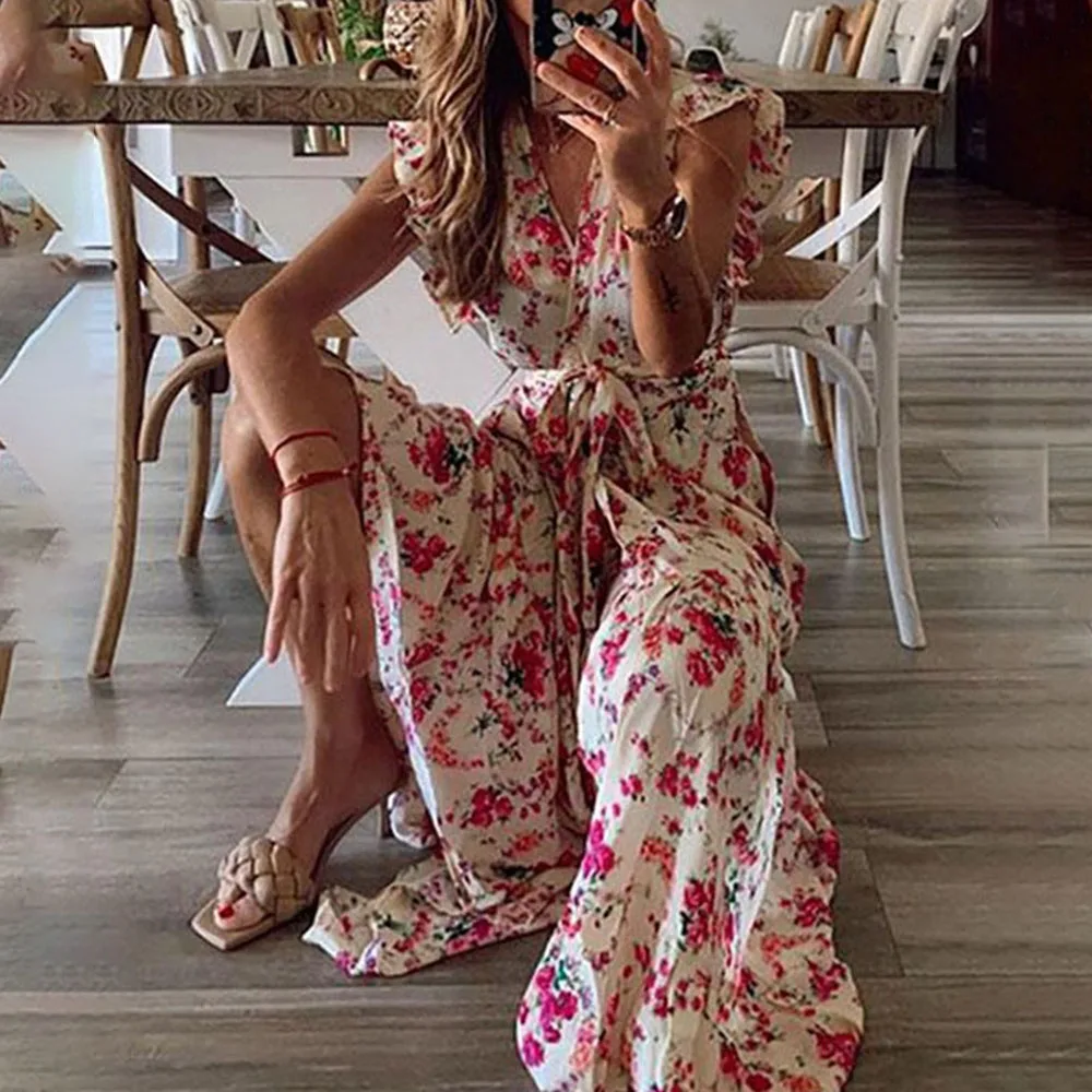 Bohemia 2021 Summer Western Style Floral Sweet Women's Dress Fashion Vacation Printing Bandage High Waist V-neck Sleeveless
Bohemia 2021 Summer Western Style Floral Sweet Women's Dress Fashion Vacation Printing Bandage High Waist V-neck Sleeveless
